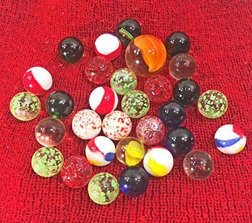 Akro Agate Marbles in Cloth Bag, 30pc 5/8