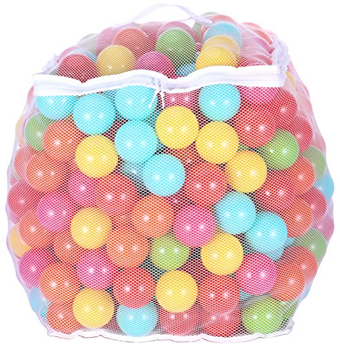 BalanceFrom 2.3-Inch Phthalate Free BPA Free Non-Toxic Crush Proof Play Balls Pit Balls- 6 Bright Colors in Reusable and Durable Storage Mesh Bag with Zipper, 400-Count