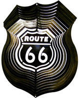 Stainless Steel Route 66 3D - 12 Inch Wind Spinner - Black