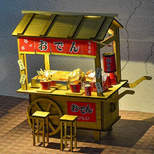 Load image into Gallery viewer, HEYANG 3D Japanese Oden Food Cart Furniture Kit Wooden Light Puzzle (with LED Light) Doll House Kit Assembled Manually
