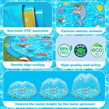 Load image into Gallery viewer, Splash Pad, 68&#39;&#39; Sprinkler for Kids Toddlers Outdoor Water Toys for Kids Ages 4-8, Kiddie Baby Pool for Outside Fun Summer Gifts for 3-12 Year Old Girls
