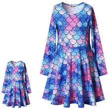 Load image into Gallery viewer, Mermaid Dresses for Girls &amp; Doll 18 inch Long Sleeve Fall Winter Dresses 6 7
