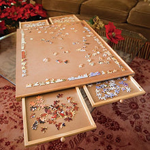Load image into Gallery viewer, Bits and Pieces - Standard Size Wooden Puzzle Plateau-Smooth Fiberboard Work Surface - Four Sliding Drawers Complete This Puzzle Storage System
