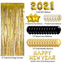 Load image into Gallery viewer, Aekopewera 2022 balloons, New Years Decorations 2022 with Gold Black Balloons for New Years Eve Party Supplies
