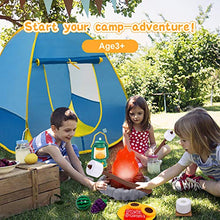 Load image into Gallery viewer, MITCIEN Camping Toys Play Set, Pretend Campfire, Play Food for Kids with Oil Lantern, Pretend Fruits Vegetables Cutting, S&#39;Mores, Indoor Outdoor Toys for Toddler
