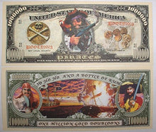 Load image into Gallery viewer, American Art Classics Set of 5 - Pirate Doubloon Million Dollar Bill

