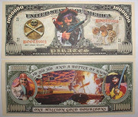 American Art Classics Set of 5 - Pirate Doubloon Million Dollar Bill