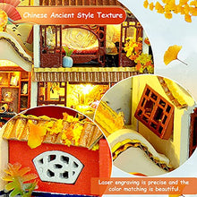 Load image into Gallery viewer, DIY Miniature Dollhouse with Furniture,Diy Dollhouse Kit,3D Wooden Dollhouse Miniature,1:24 DIY Box Theater Kit,4 Seasons Landscape Vintage Architectural Mini Dollhouse Birthday Gift for Kids (Autumn)
