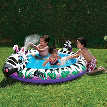 Load image into Gallery viewer, Banzai Spray N Play Zebra Splash Pool Inflatable Swimming Water
