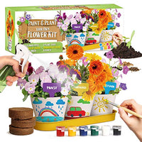 XXTOYS Paint & Plant Flower Growing Kit - Arts & Crafts for Kids Ages 4-8 - Kids Gardening Set for Girls  6 Year Old Girl Gifts, STEM Science Project, Grow PansyPetunia & Marigold Flowers