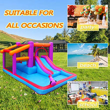 Load image into Gallery viewer, TiliKuly Kids Inflatable Bounce House with 450w Blower Inflatable Water Slides Bouncy House for Kids Outdoor Spray Water Pool Purple Jumping Bounce Castle Party Backyard Kid Inflatable Bouncers House
