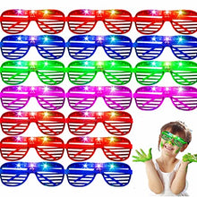 Load image into Gallery viewer, XIDAJIE 18 Pack LED Light Up Glasses Glow In The Dark Party Supplies, Shutter Shades Glow Sticks Glasses Party Gifts for Birthday Holiday Wedding
