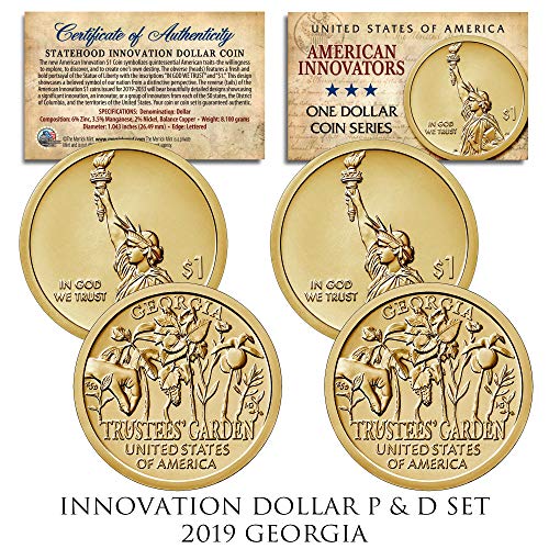 American Innovation GEORGIA 2019 One-Dollar 2-Coin P & D Set with CAPSULES & COA