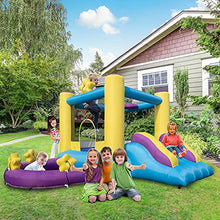 Load image into Gallery viewer, Kids Inflatable Bounce House with Air Blower, Inflatable Waterslide with Bounce House, Backyard Play Set for Wet and Dry, Splashing Pool, Durable Sewn with Extra Thick, Ideal Entertainment for Kids
