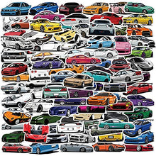 Load image into Gallery viewer, 100pcs JDM Racing Car Stickers Vinyl Waterproof Stickers Japanese Racing Car Stickers for Kids Teens Boys Adults, Sport Car Decals for Laptop Water Bottles Hydroflasks Phone Guitar Skateboard Computer
