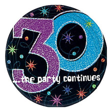 Load image into Gallery viewer, &quot;30 ...the party continues&quot; 7&quot; Prismatic Plates, Party Favor

