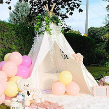 Load image into Gallery viewer, Unknown1 Wooden Poles Kids Playhouse Canvas Teepee Play Tent Raw White Girls Indoor
