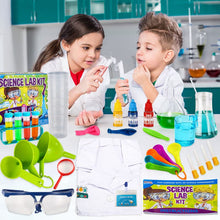 Load image into Gallery viewer, Klever Kits Science Lab Kit for Kids 60 Science Experiment Kit with Lab Coat Scientist Costume Dress Up and Role Play Toys Gift for Kids Christmas Birthday Party
