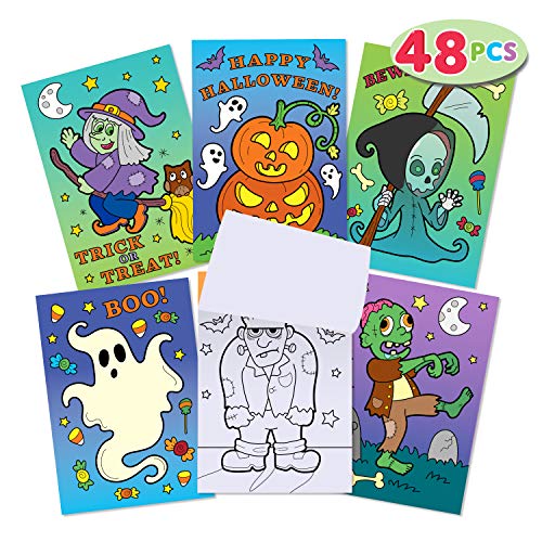 JOYIN 48 Pack Halloween Coloring Books in 6 Covers Halloween Treat Prizes Gifts for Kids Girls and Boys Party Favor Supplies