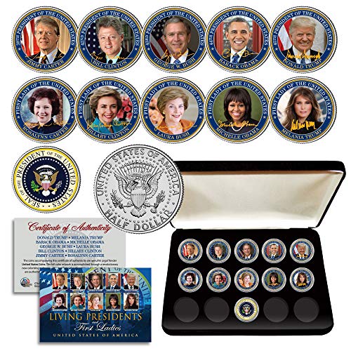 Living Presidents and First Ladies JFK Half Dollar 11-Coin Set with Box and COA