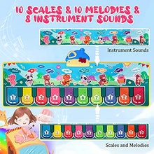 Load image into Gallery viewer, Piano Mat, Music Mat with 28 Music Sounds Floor Piano Dance Keyboard Musical Mat Step Piano Touch Playmat Early Educational Musical Toys Gift for Kids Age 1 2 3 Toddlers Baby Boys Christmas Birthday
