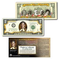 Harriet Tubman World Release Official Genuine Legal Tender Colorized $2 Bill