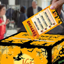 Load image into Gallery viewer, Halloween Party Costume Ballot Box with 64pcs Voting Cards Party Supplies (Assembly Needed)
