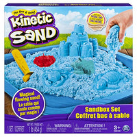 Kinetic Sand, Sandbox Playset with 1lb of Blue and 3 Molds, for Ages 3 and Up