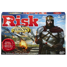 Load image into Gallery viewer, Risk Europe Strategy Board Game by Hasbro - Perfect Game for the Entire Family - Multiplayer Conquest of 7 Unique Kingdoms - Accept Secret Missions, Fight Battles, Take Over Medieval Europe
