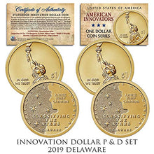 Load image into Gallery viewer, American Innovation DELAWARE 2019 One-Dollar 2-Coin P &amp; D Set w/CAPSULES &amp; COA
