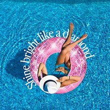 Load image into Gallery viewer, Boxgear Rose Gold Glitter Swim Ring for Pool Beach Lake Glitter Pool Inflatable Swim Tube Glitter Swim Ring for Kids, Adults Pool Floating Tube Inflatable Pool Float Glitter Pool Ring (48 Inch)
