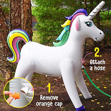 Load image into Gallery viewer, GoSlaz Inflatable Unicorn Sprinkler, Large Yard and Lawn Kids Sprinkler for Outside, The Best Summer Outdoor Water Toys for Kids
