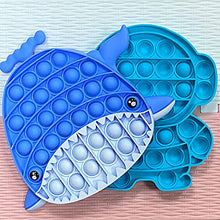 Load image into Gallery viewer, 2 Pack Blue Shark Girl Popping Fidget Sensory Toy,Push Pops Bubble Popping Autism Sensory Stress Relief Toys for Children Adults with Anxiety ,Animal Shapes Cool Poppers Fidget Toy for Boys Kid Gift
