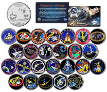 Load image into Gallery viewer, SPACE SHUTTLE ENDEAVOUR MISSIONS Colorized Florida Quarters US 25-Coin Set NASA
