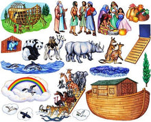 Load image into Gallery viewer, Noah&#39;s Ark Bible Felt Figures for Flannel Board Stories Noah Animals Ark Story Time Felts (Regular Precut (Adult apprx 4.75&quot; Tall))
