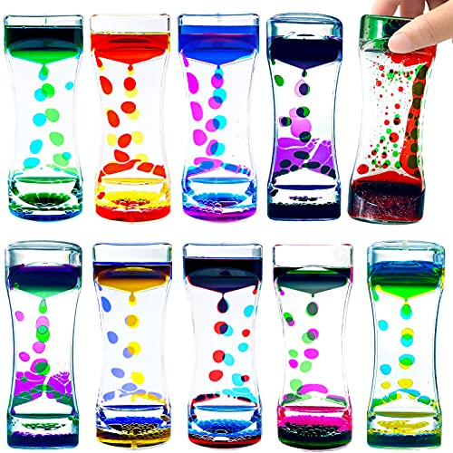 OCTTN Liquid Motion Bubbler Timer Desktop Toy, 10 Pack Mix Bubblers Timer for Sensory Play Toys for Activity, Relaxing, Anxiety, Autism, ADHD Office Home