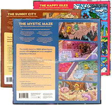 Load image into Gallery viewer, Magic Puzzles 3-Pack  Series One  The Happy Isles, The Mystic Maze, &amp; The Sunny City  1000 Piece Jigsaw Puzzles from The Magic Puzzle Company

