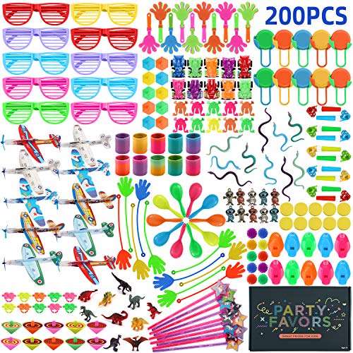 200pcs Party Favors for Kids Goodie Bags Treasure Box Toys for Classroom, Pinata Filler Toy Assortment Carnival Prizes for Kids