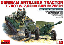 Load image into Gallery viewer, MiniArt 1:35 Scale German Artillery Tractor T-70 &amp; 7.62cm Gun FK288 w/ Crew Plastic Model Kit
