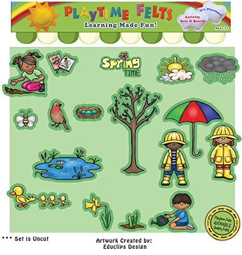 Spring Time Fun by Playtime Felts | 16 Adorable Flannel Board Figures for Storytime Learning | PRECUT & READY TO PLAY Felt Story Characters
