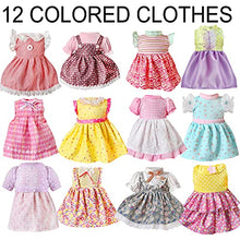 Load image into Gallery viewer, 22 Pcs Girl Doll Clothes and Accessories for Alive Baby Doll Baby Bitty Doll Girl, Fits 13 14 15 16 Inch Girl Dolls - Include 12 Dress 5 Underwear 5 Doll Unnicorn Hairpin for Girls Xmas Gift
