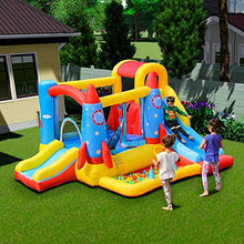 Load image into Gallery viewer, Doctor Dolphin Inflatable Rocket Bounce House with Blower,Inflatable Bouncy House for Kids Outdoor,Toddle Jumping Bounce House with Slide for Backyard Party
