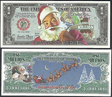 Load image into Gallery viewer, SANTA TRADITIONAL COLOR CHRISTMAS MILLION -Lot of 100 Bills
