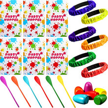 Load image into Gallery viewer, School Outdoor Game Set Includes 6 Potato Sack Race Bags, 6 Set Egg and Spoon Race Games, 6 Legged Race Bands for Birthday Party Games Outside Eggs Hunt Game Party Favor Family Gatherings Games
