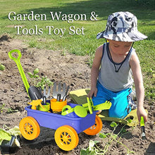 Load image into Gallery viewer, Dimple Garden Wagon &amp; Tools Toy Set Premium 15Piece Gardening Tools &amp; Wagon Toy Set  Sturdy &amp; Durable - Top Yd, Beach, Sand, Garden Toy - Great for Kids &amp; Toddlers (Garden Tool Toy Set)
