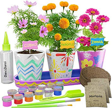 Load image into Gallery viewer, Paint &amp; Plant Stoneware Flower Gardening Kit - Gifts for Girls &amp; Boys Ages 4-12 - Kids Arts &amp; Crafts Project Science Birthday Gift, STEM Activity for Age 4, 5, 6, 7, 8, 9, 10, 11 &amp; 12 Year Old Girl
