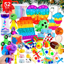 Load image into Gallery viewer, FiGoal 52 PCS Sensory Fidget Toys Set with Storage Box, Mini Poppet Figit Toys for Adults Kids ADHD, Birthday Party Favors, Classroom, Goodie Bag Fillers, Valentine&#39;s Party Supplies
