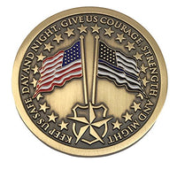 Premium St. Michael - Patron Saint of Police Officers Commemorative Challenge Coin with Antique Gold Finish