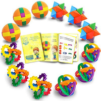 Fun Puzzle Balls with Free Colorful Instruction Guide by Gamie - Party Games - Fidget Brain Teaser Puzzles - Includes 12 Fun and Challenging Puzzle Balls - Great Educational Toy for Kids