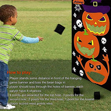 Load image into Gallery viewer, Lucare Halloween Party Pumpkin Ghost Hanging Banner with 3 Bean Bags Indoor Outdoor Throwing Game Party Supplies for Kids Toss Game D
